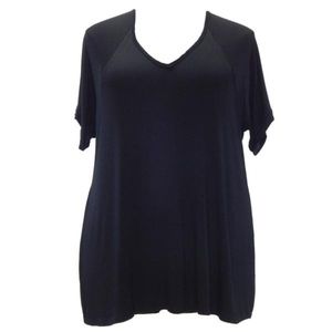 Plus Size Black Short Sleeved Bamboo T-Shirt